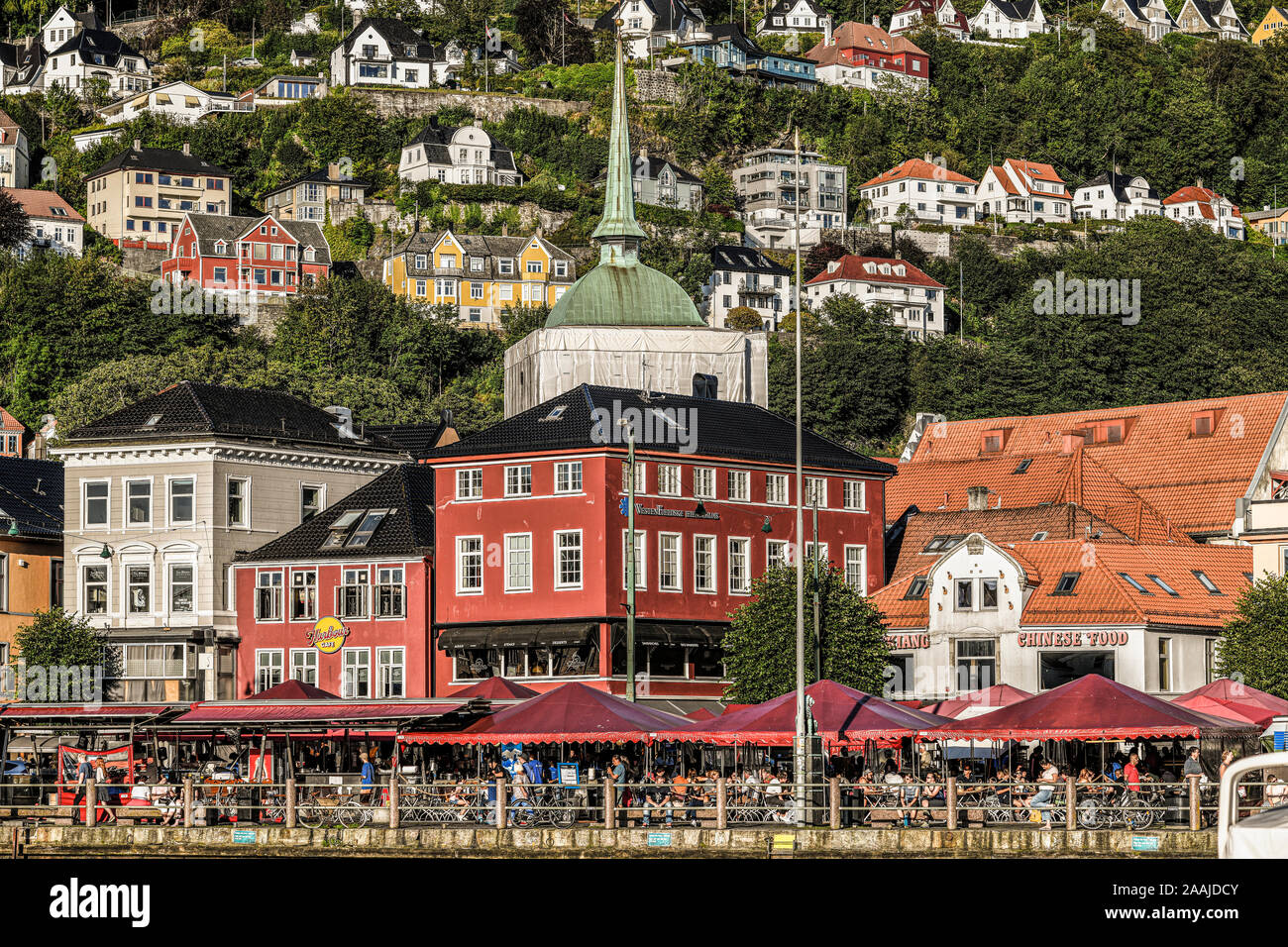 La Norvegia. Norvegia. Bergen. Mercato del pesce Foto Stock