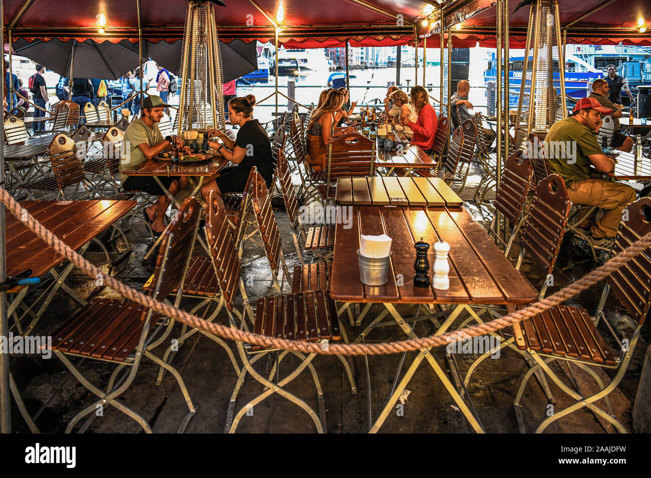 La Norvegia. Norvegia. Bergen. Mercato del pesce Foto Stock