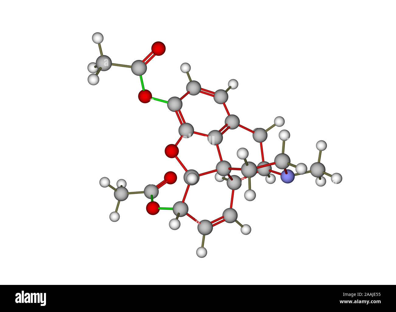 Il modello molecolare di eroina Foto Stock