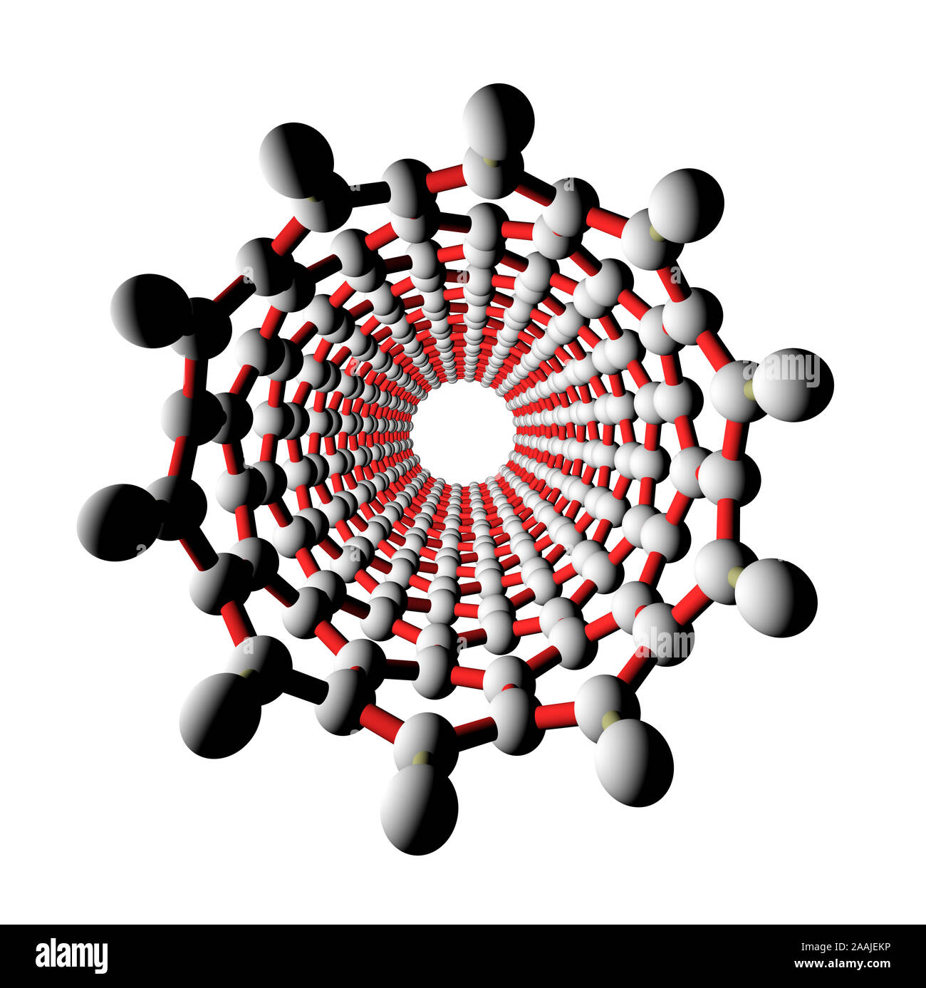 Nanotubo di carbonio 3D View Foto Stock