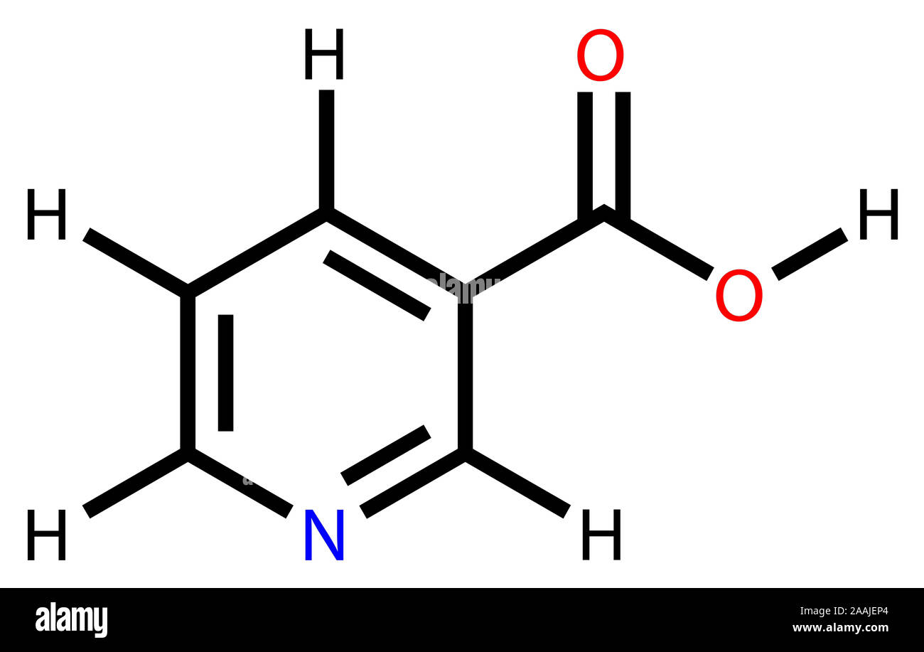 Niacina (vitamina B3 o PP) formula strutturale Foto Stock