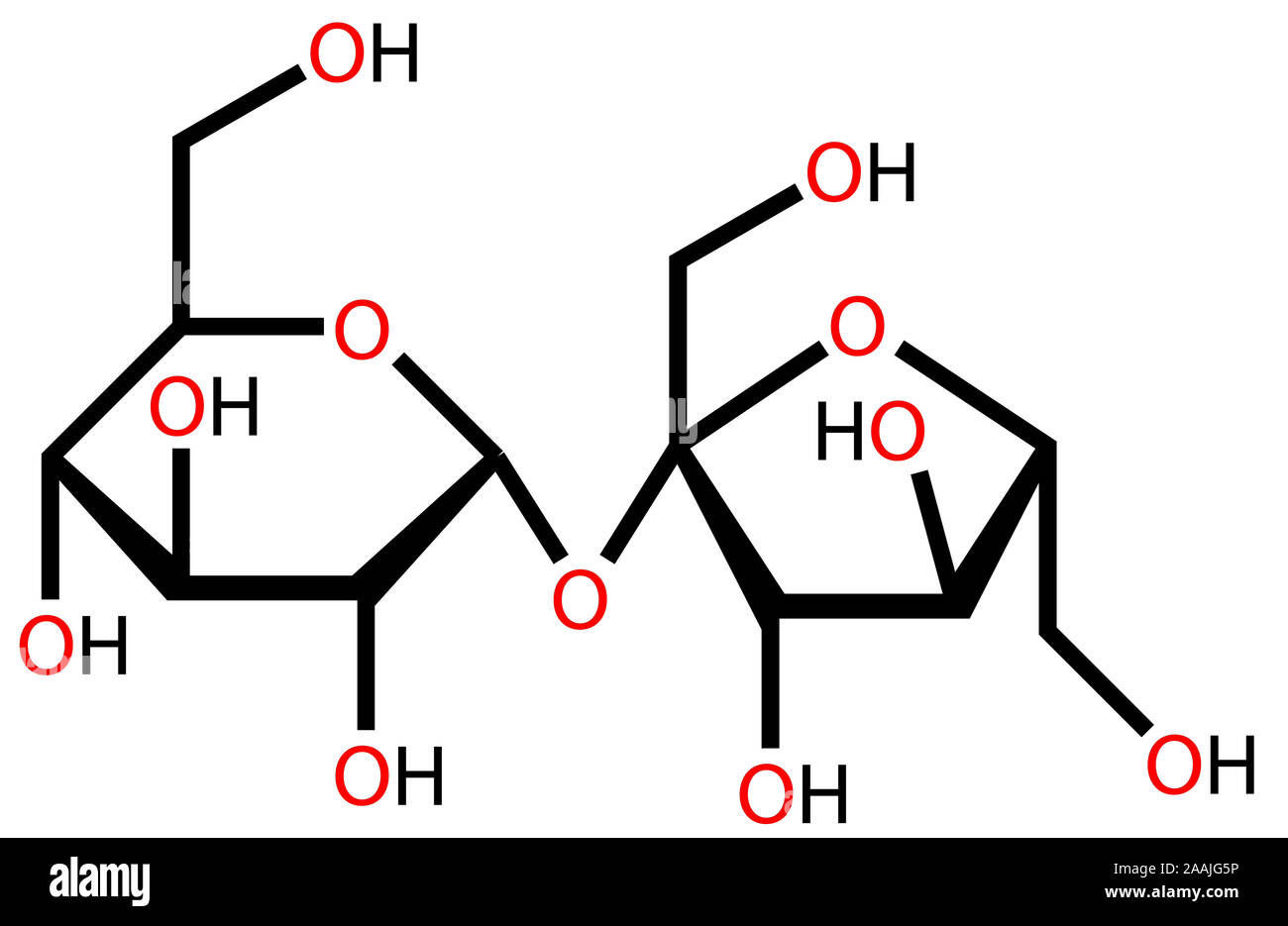 Saccarosio formula strutturale Foto Stock