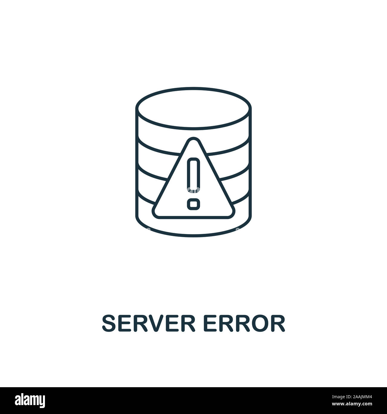 Errore server icona di contorno. Linea sottile stile da dati di grande raccolta di icone. Pixel perfetto semplice elemento server icona di errore per il web design, applicazioni Foto Stock