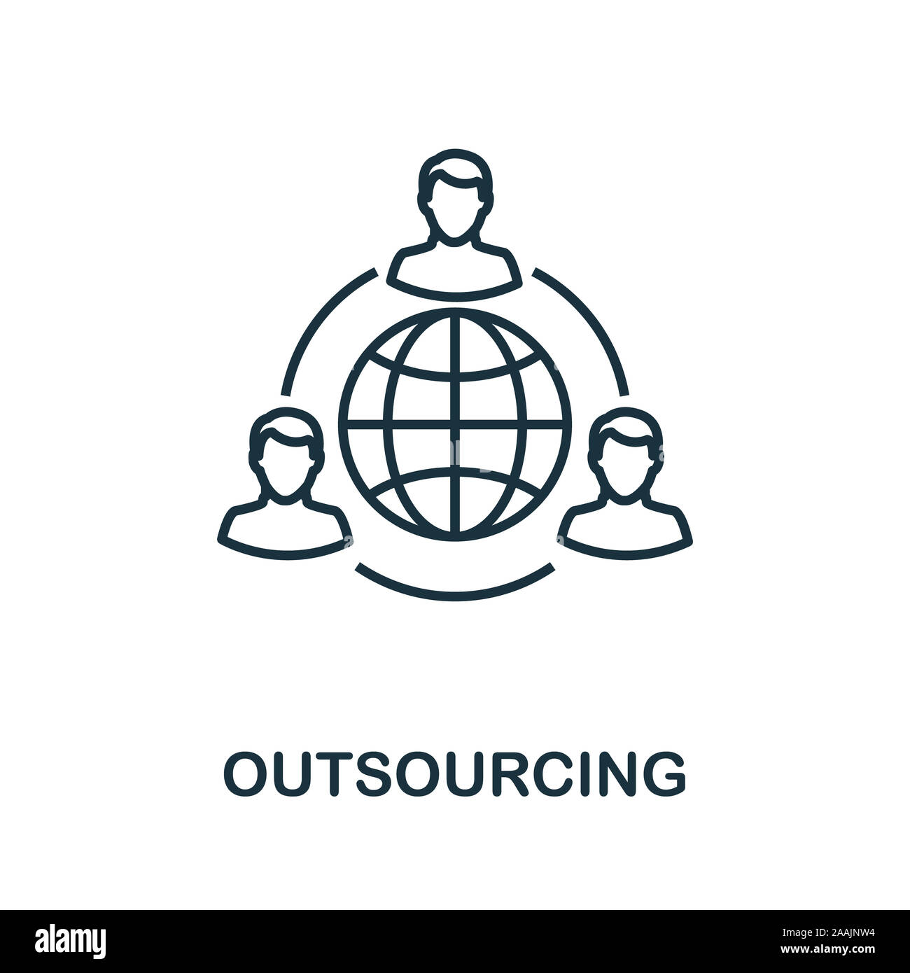 Profilo di outsourcing icona. Linea sottile elemento concetto dal servizio clienti raccolta di icone. Creative icona di outsourcing per le applicazioni mobili e di utilizzo del web Foto Stock