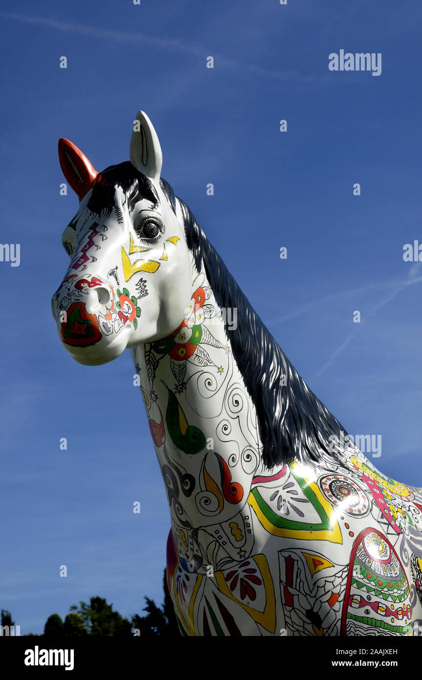 Dimensione reale cavallo dipinto artisticly Foto Stock