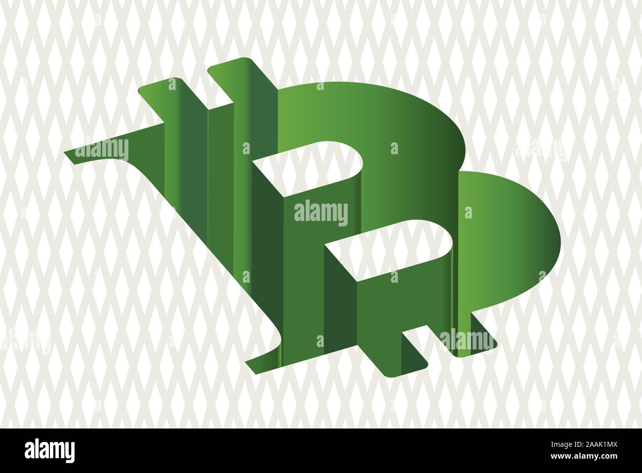 Bitcoin simbolo come un foro di verde in finanza. Illustrazione Vettoriale. Illustrazione Vettoriale
