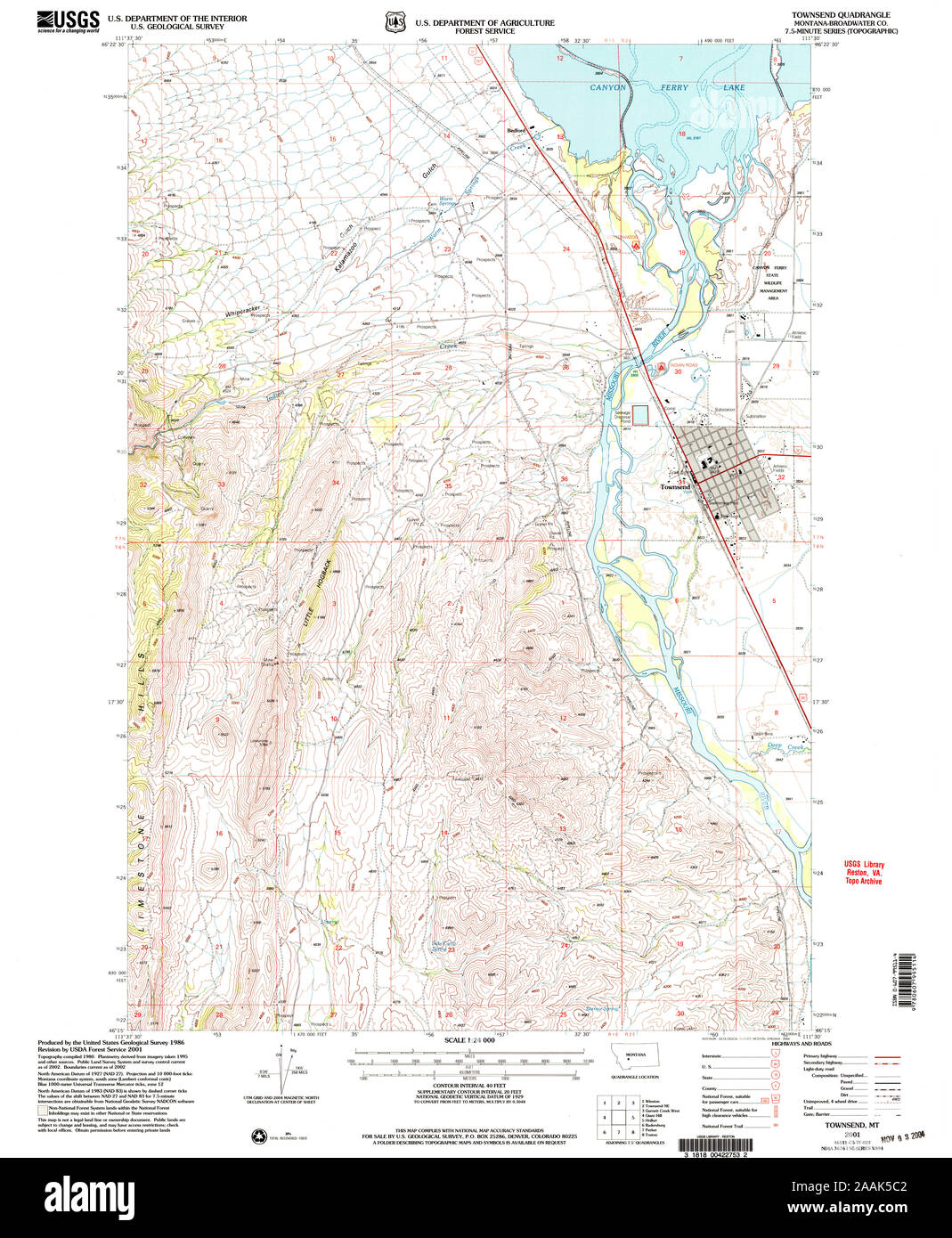 Mappa di townsend montana immagini e fotografie stock ad alta