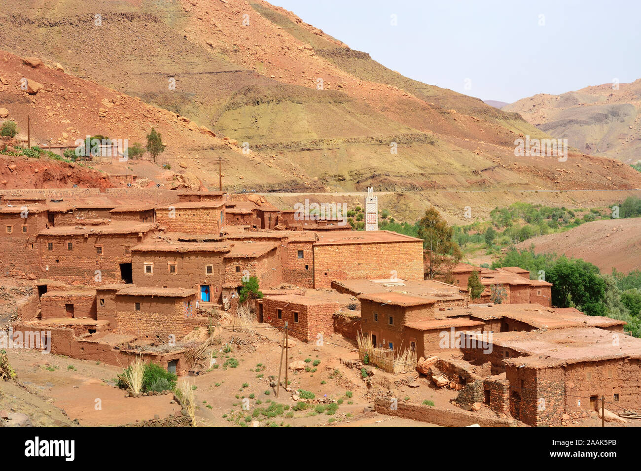 Villaggio Tradizionale in Alto Atlante. Il Marocco Foto Stock