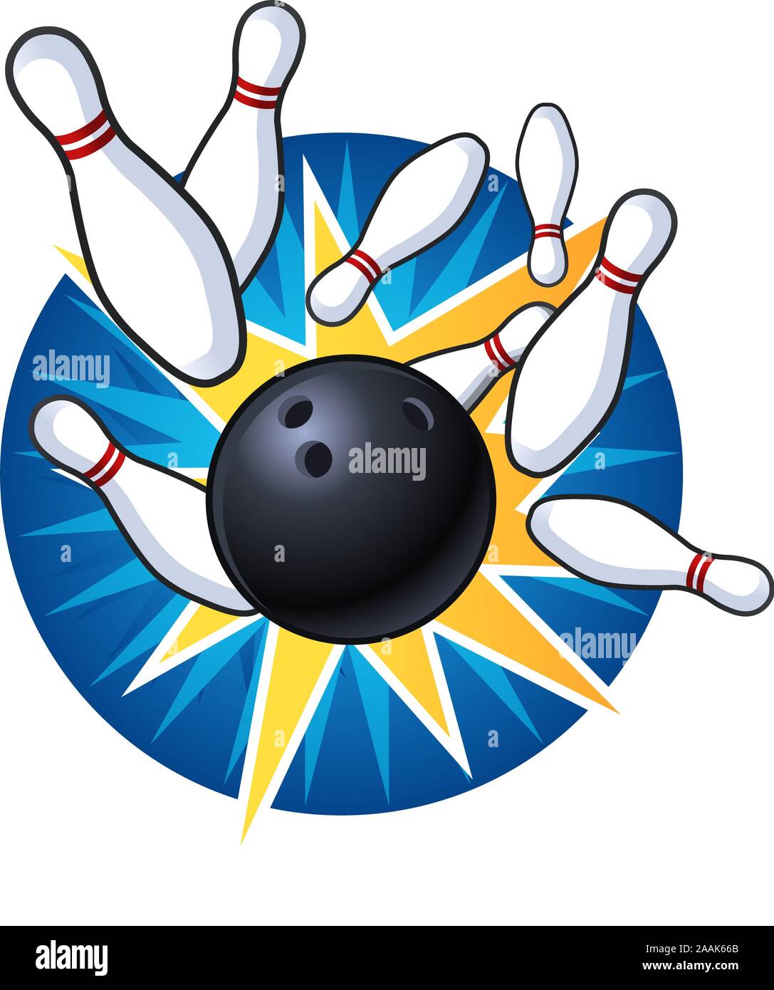 Bowling strike illustrazione Illustrazione Vettoriale