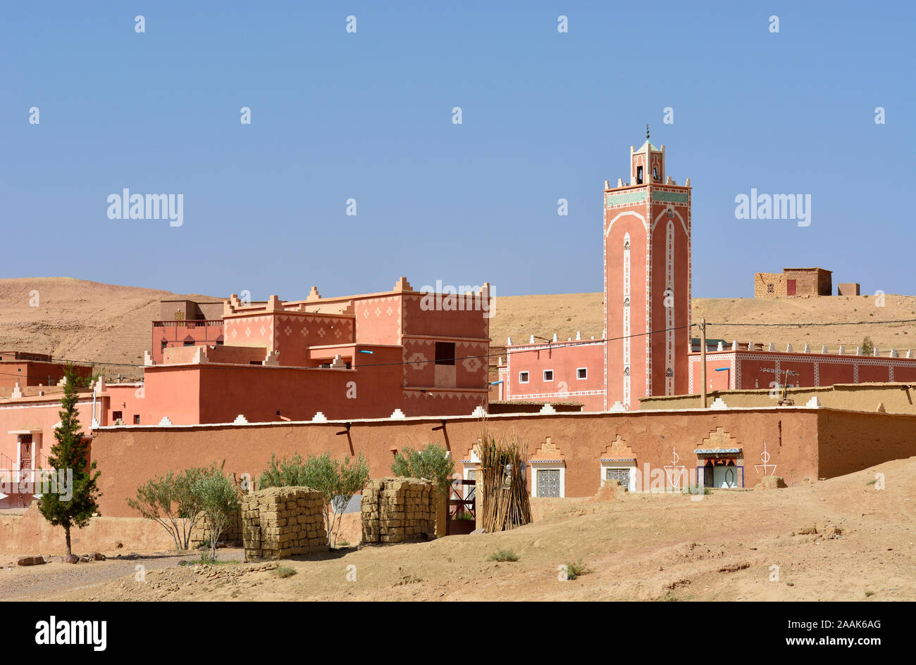 Un piccolo villaggio in Alto Atlante mountain range. Il Marocco Foto Stock