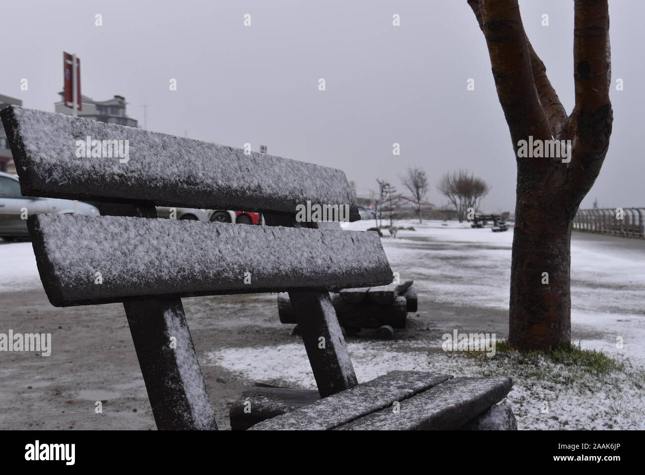 Paesaggio Innevato in Ushuaia Foto Stock