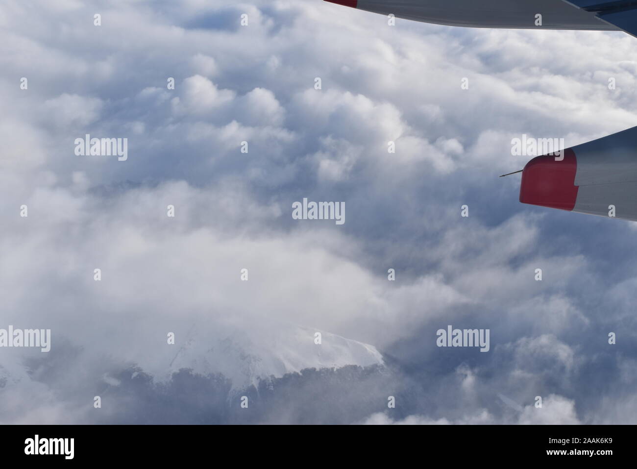 La vista dalla finestra del velivolo Foto Stock