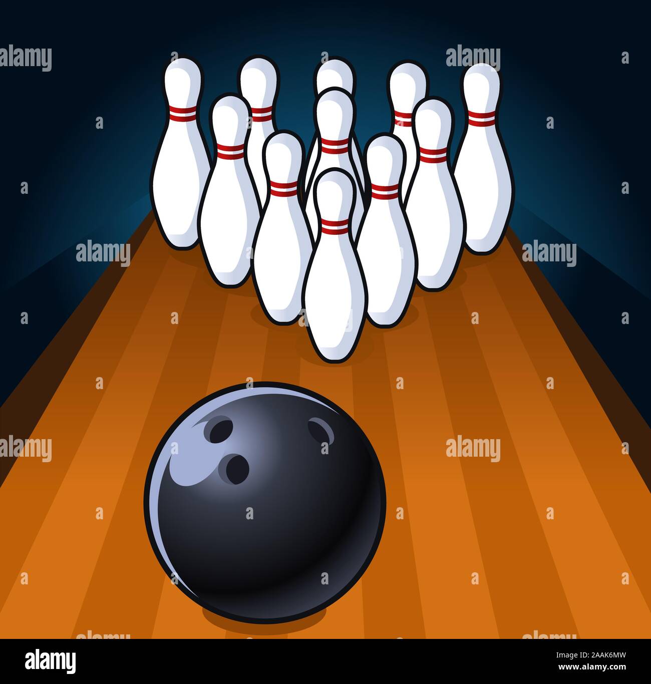 Bowling illustrazione della scena Illustrazione Vettoriale
