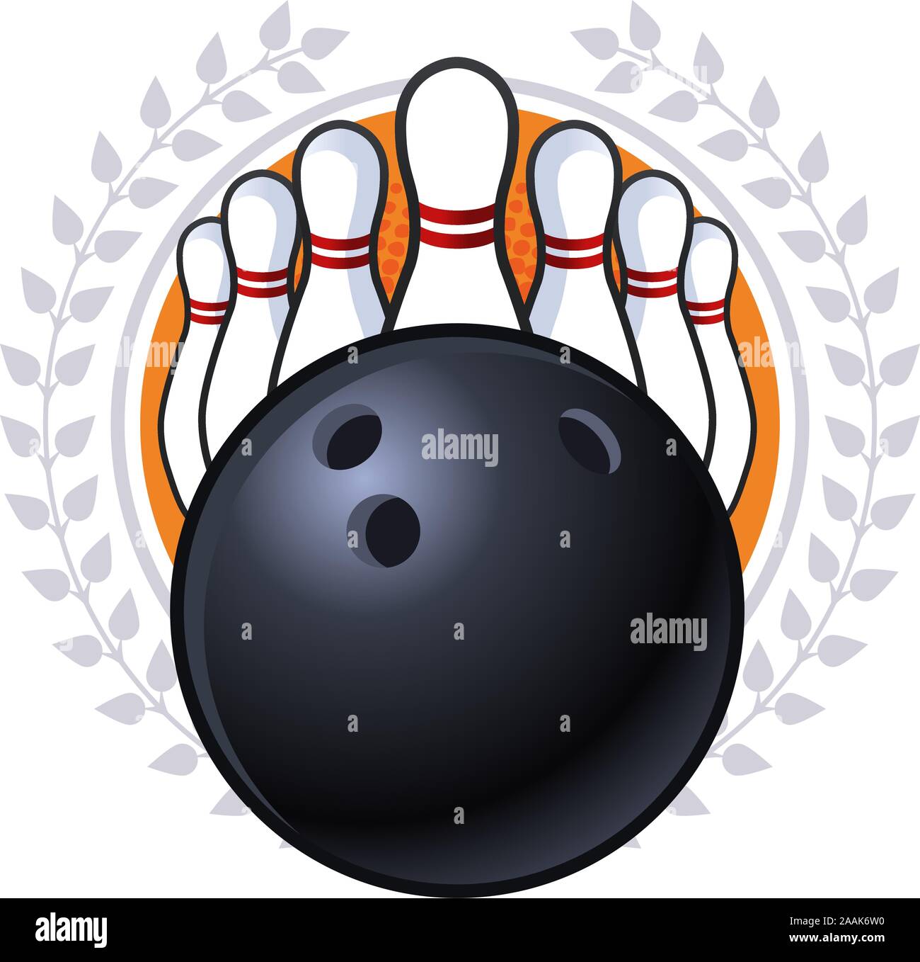 Bowling emblema illustrazione Illustrazione Vettoriale