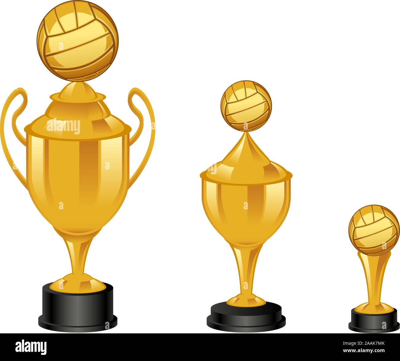 Pallavolo golden trofei Illustrazione Vettoriale