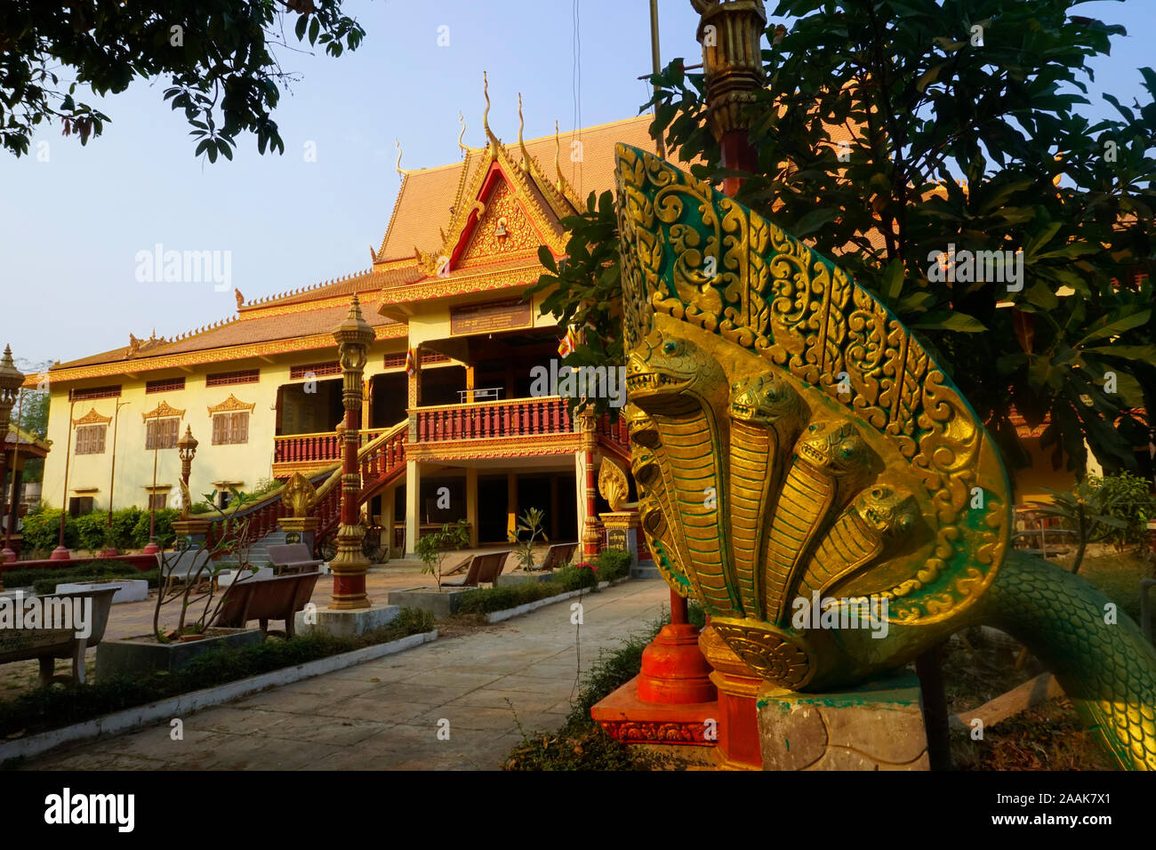 Thmor Kre Pagoda, Thmor Kre comune, Chetborey distretto, Kratie Provincia, Cambogia Kratié Provincia Foto Stock