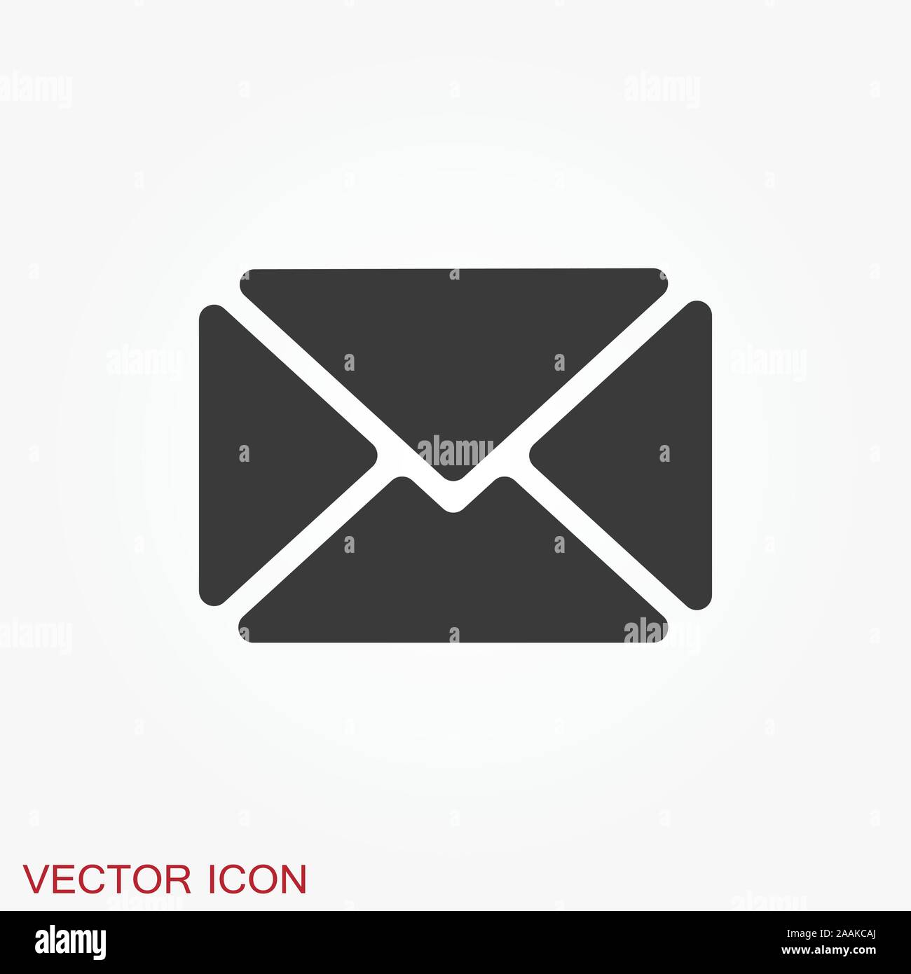 Icona a forma di busta, vettore mail la busta e il simbolo a lettera Illustrazione Vettoriale