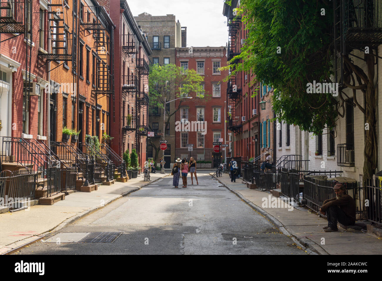 Gay Street è una strada storica che delimita un blocco del Greenwich Village di New York City borough di Manhattan. Foto Stock