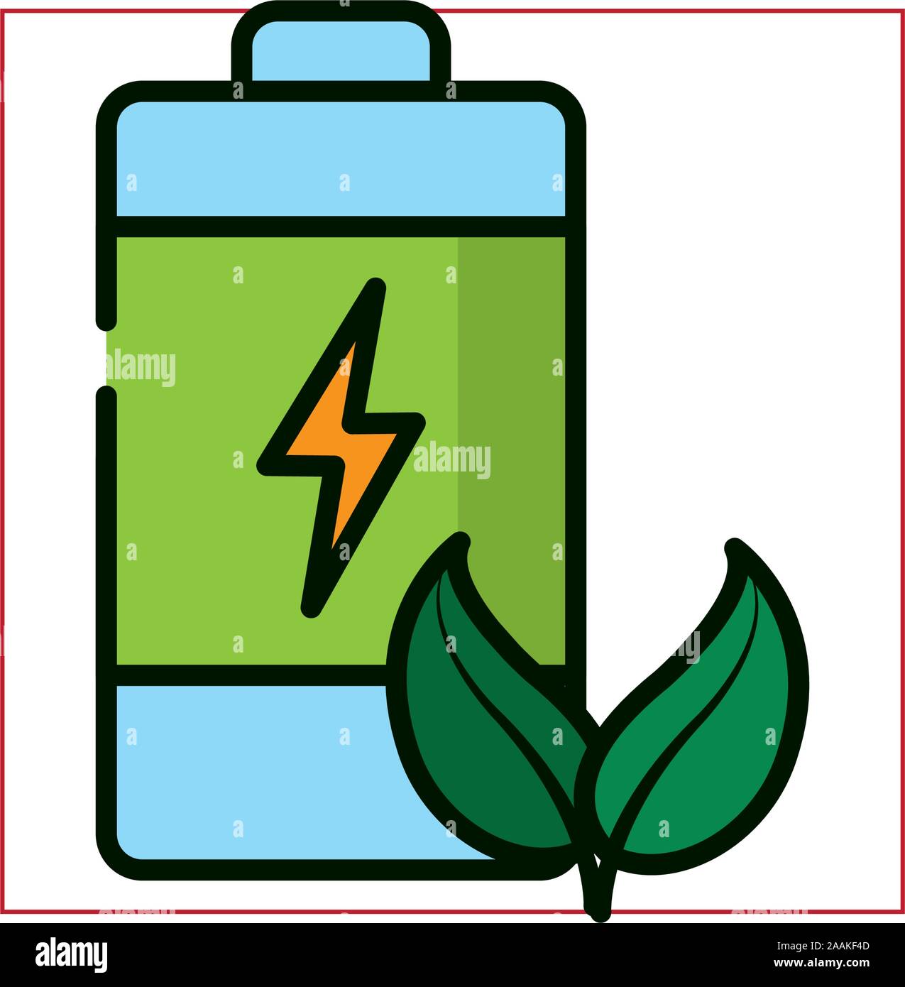 Ecologia isolato e bio batteria disegno vettoriale Immagine e Vettoriale -  Alamy