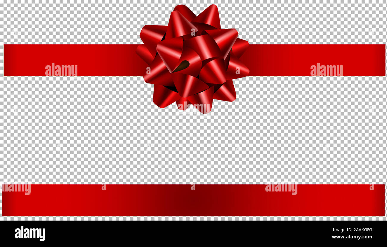 Arco rosso e nastro illustrazione per natale e decorazioni di compleanno Foto Stock