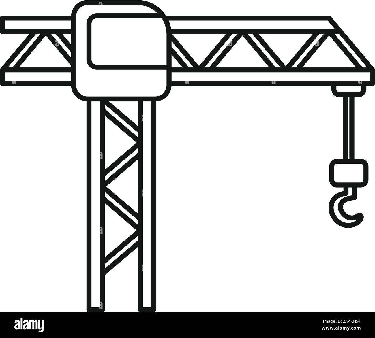 Agganciare la gru e la relativa icona. Delineare il gancio della gru icona vettoriali per il web design isolato su sfondo bianco Illustrazione Vettoriale