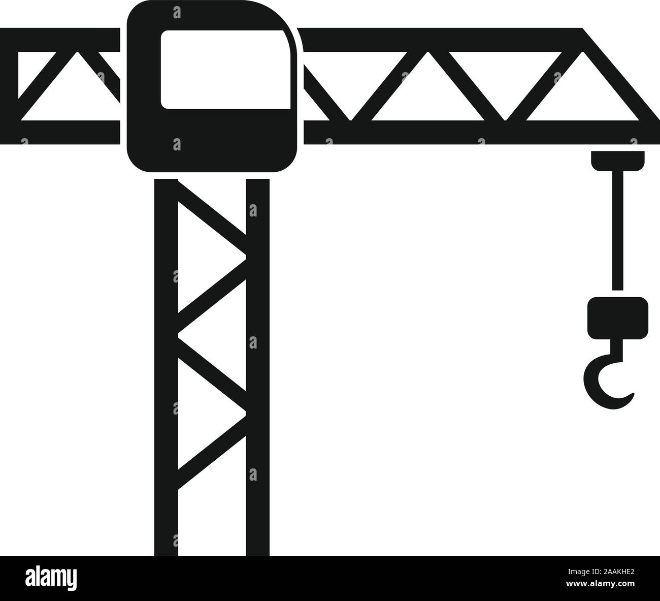 Agganciare la gru e la relativa icona. Semplice illustrazione del gancio della gru icona vettoriali per il web design isolato su sfondo bianco Illustrazione Vettoriale