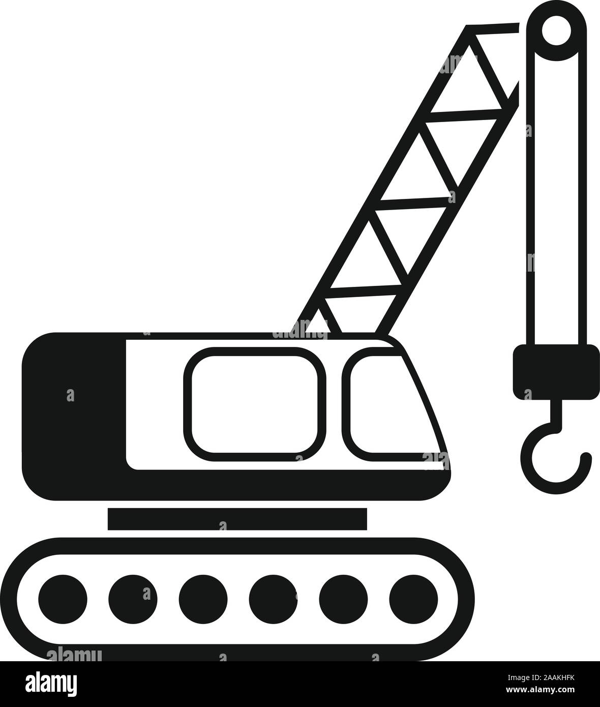 Escavatore gru da cantiere icona. Semplice illustrazione di escavatore gru da cantiere icona vettore per il web design isolato su sfondo bianco Illustrazione Vettoriale