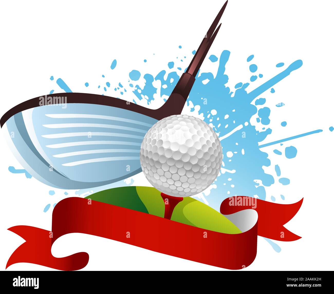 Colpo di golf banner Illustrazione Vettoriale