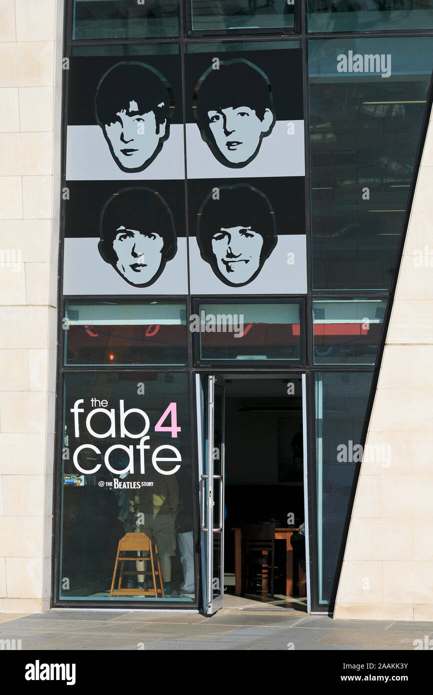 Fab 4 Cafe, Mersey Ferries Edificio, Liverpool, in Inghilterra, Regno Unito Foto Stock