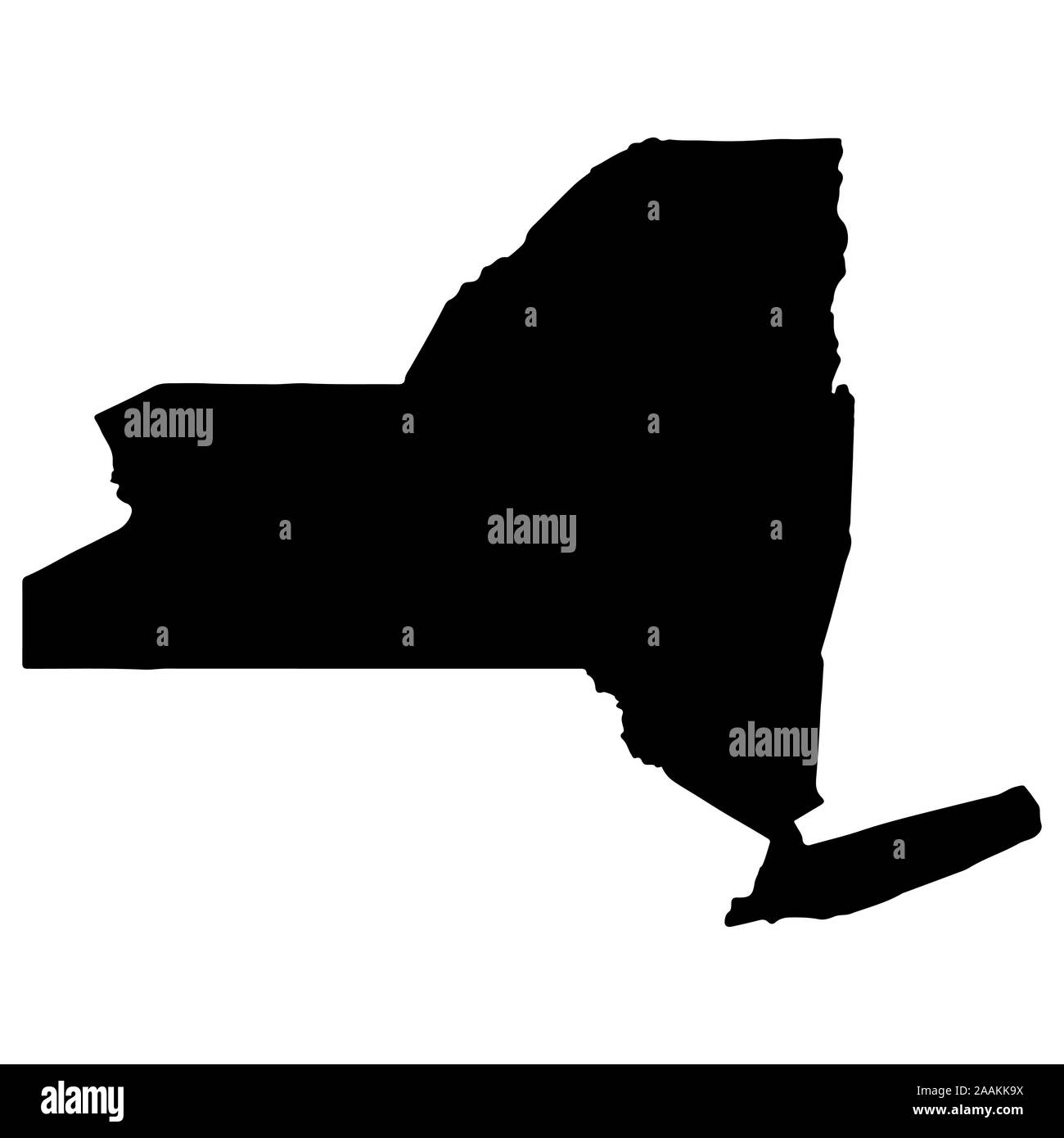 Mappa silhouette della condizione degli Stati Uniti della New York illustrazione vettoriale EPS 10. Illustrazione Vettoriale