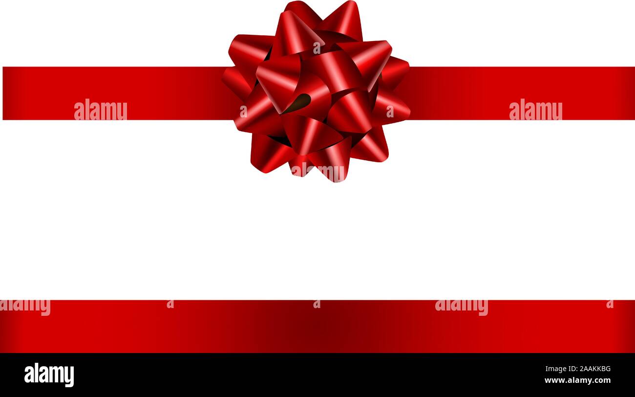 Arco rosso e nastro illustrazione per natale e decorazioni di compleanno Illustrazione Vettoriale