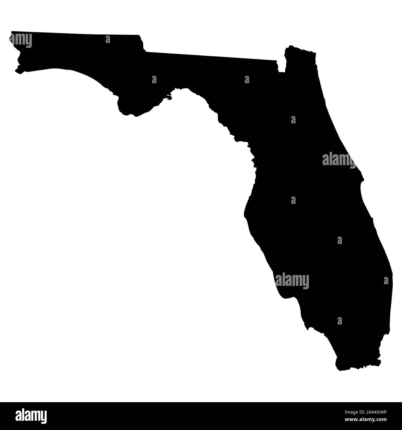 Mappa di stato USA Florida silhouette illustrazione vettoriale EPS 10. Illustrazione Vettoriale