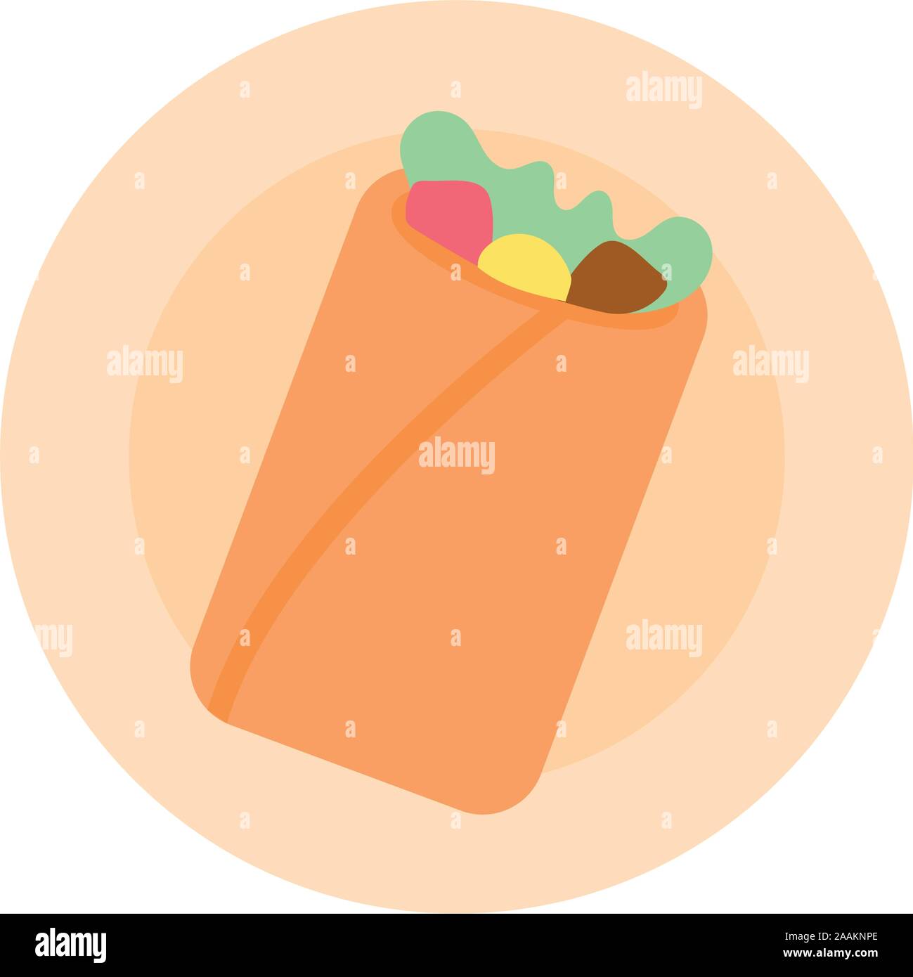 Mexican taco cibo riempire icona di stile Illustrazione Vettoriale