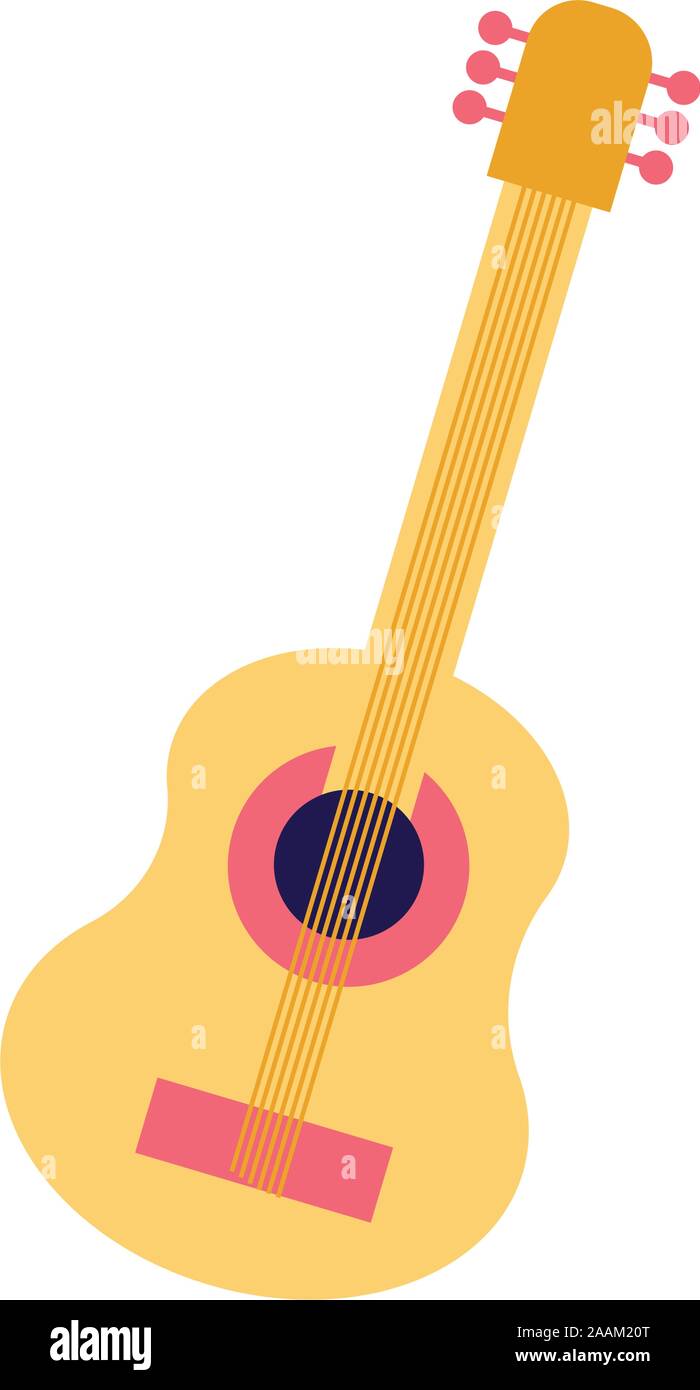 Chitarra strumento musicale riempire icona di stile Illustrazione Vettoriale