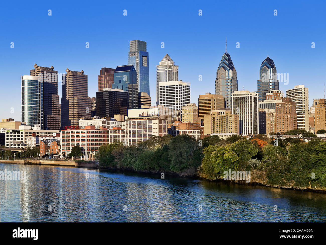 Lo skyline di Philadelphia, Pennsylvania, STATI UNITI D'AMERICA Foto Stock