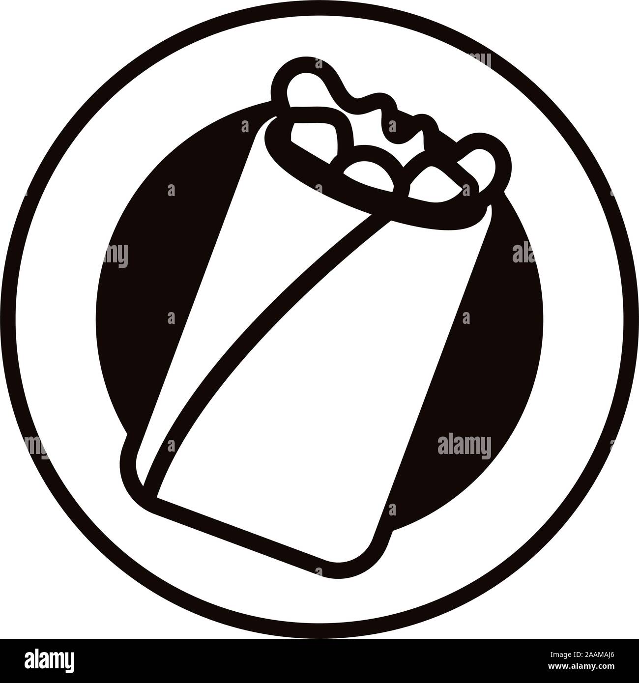 Mexican taco cibo riempire icona di stile Illustrazione Vettoriale