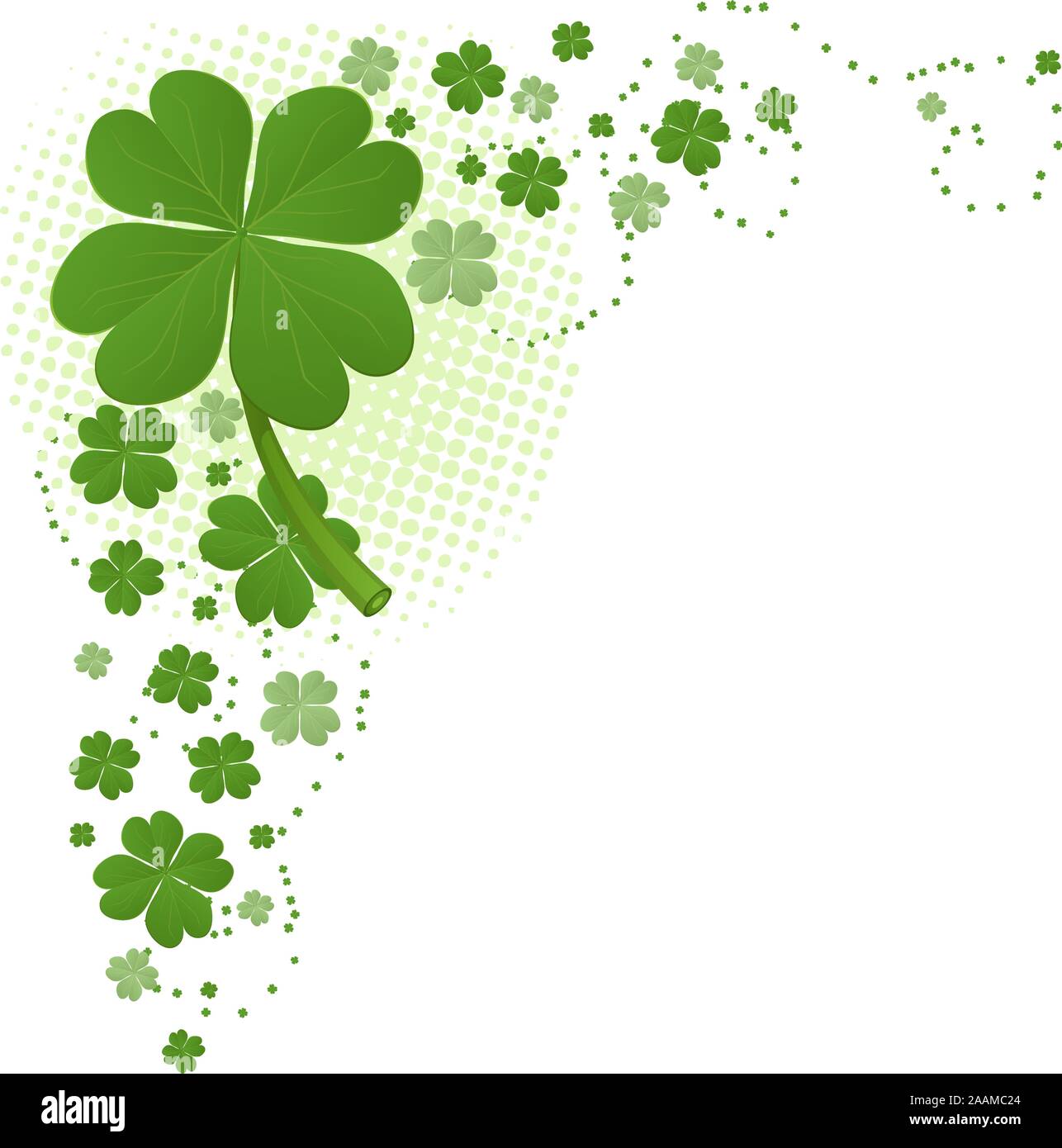 Quattro Leaf Clover Corner Decoro illustrazione vettoriale. Illustrazione Vettoriale