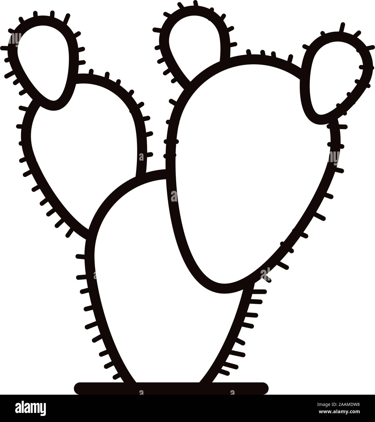 Impianto di cactus cultura messicana riempire icona di stile Illustrazione Vettoriale