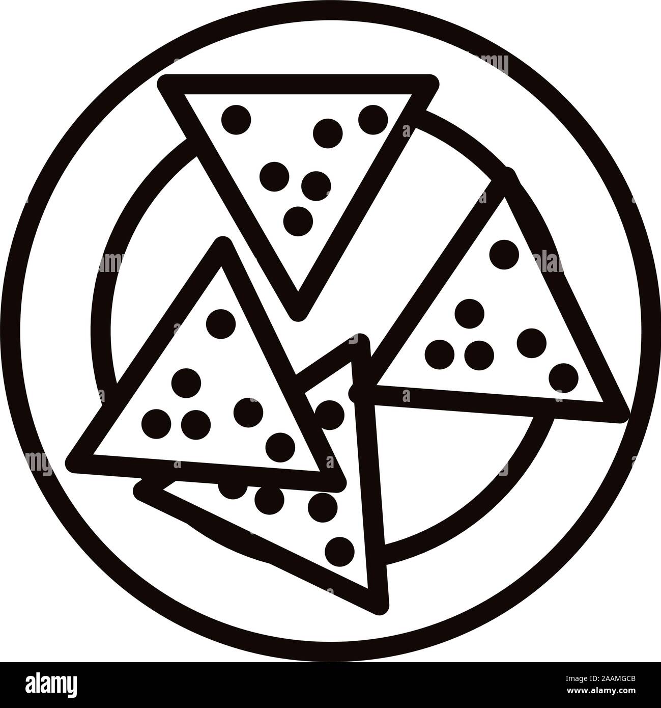 Nachos cibo messicano riempire icona di stile Illustrazione Vettoriale