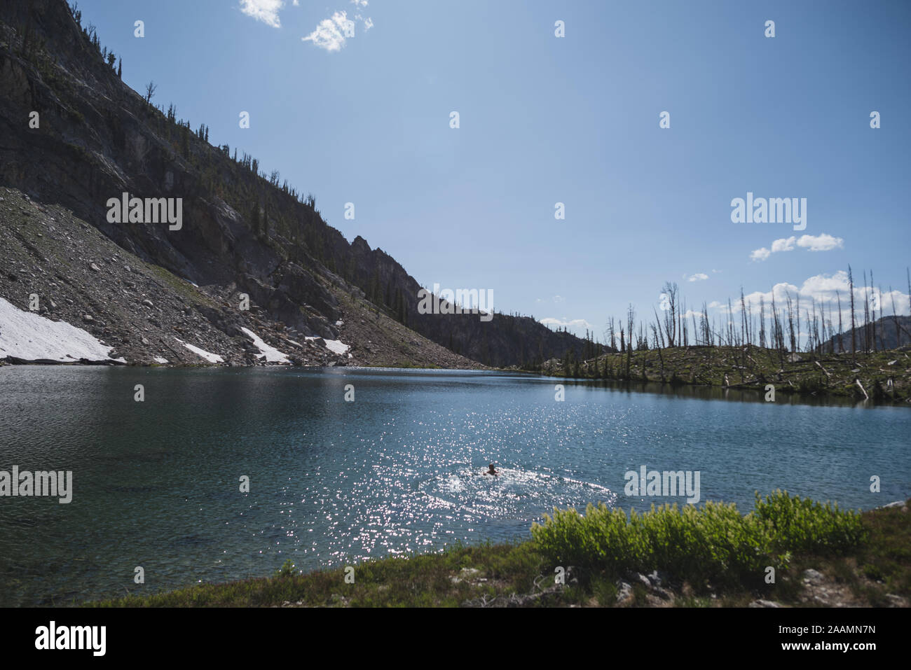 Sentiero pacifici laghi nella zona alpina del Sawtooth National Forest Foto Stock