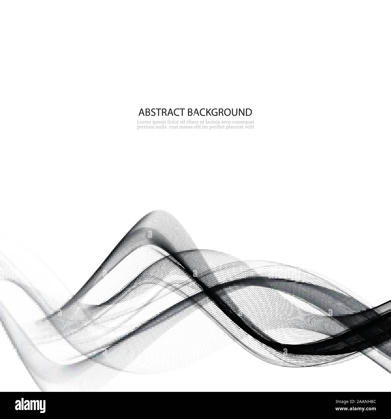 Elegante sfondo swoosh wave wave high-tech. Astratto grigio liscio moderno grafico soft card template. Illustrazione Vettoriale