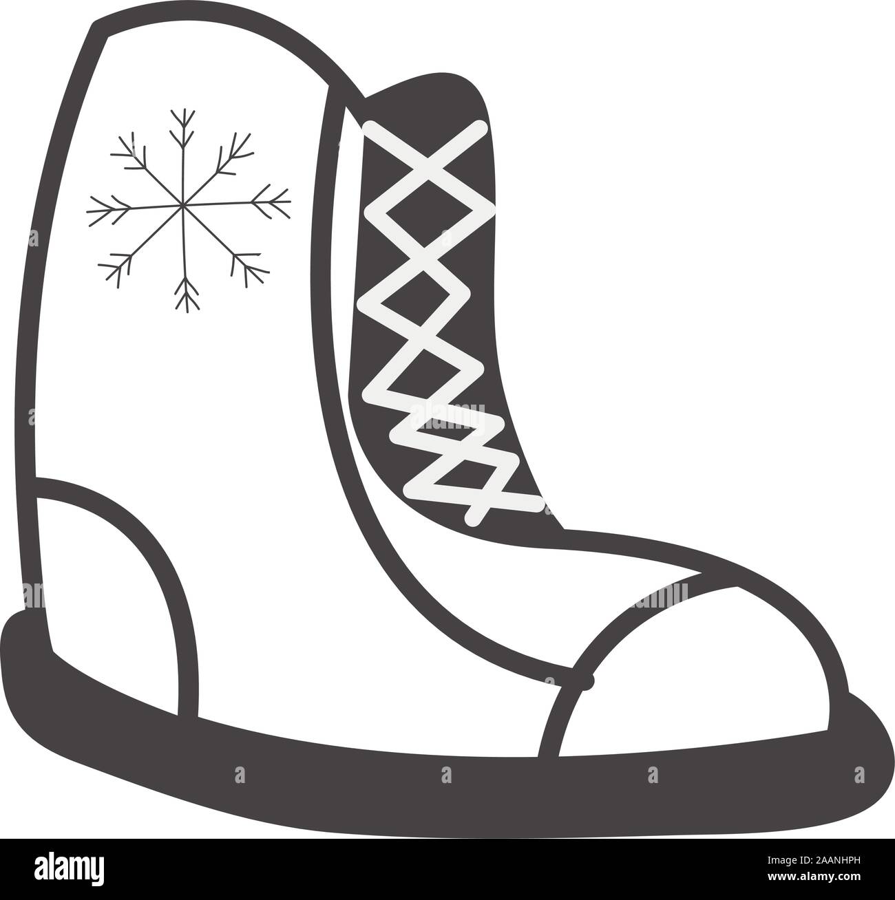 Calzatura invernale di avvio icona isolato Illustrazione Vettoriale