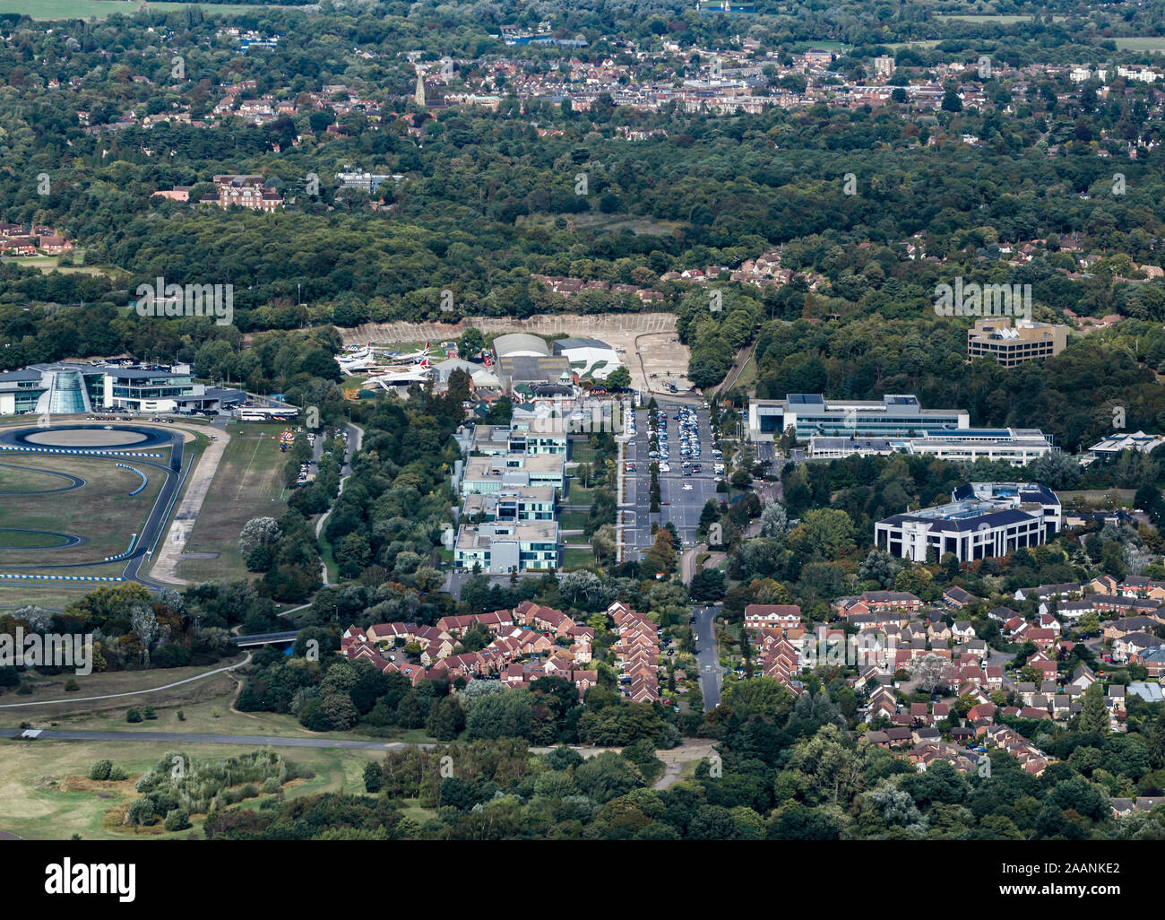 Brooklands Museum dall'aria Foto Stock