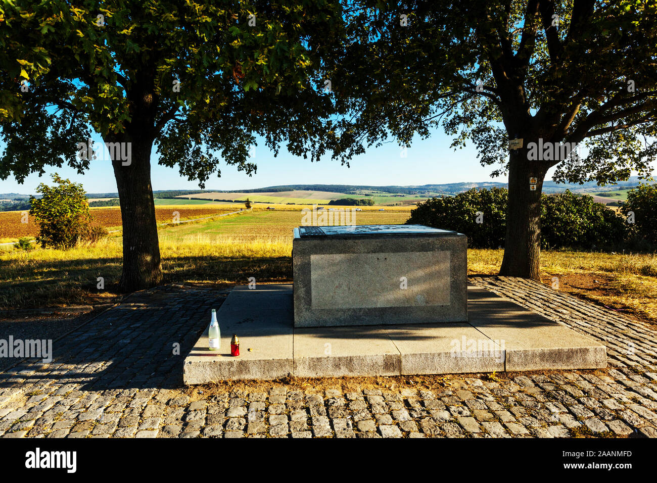 Zuran Hill, posto di comando di Napoleone, campo di battaglia di Austerlitz Foto Stock