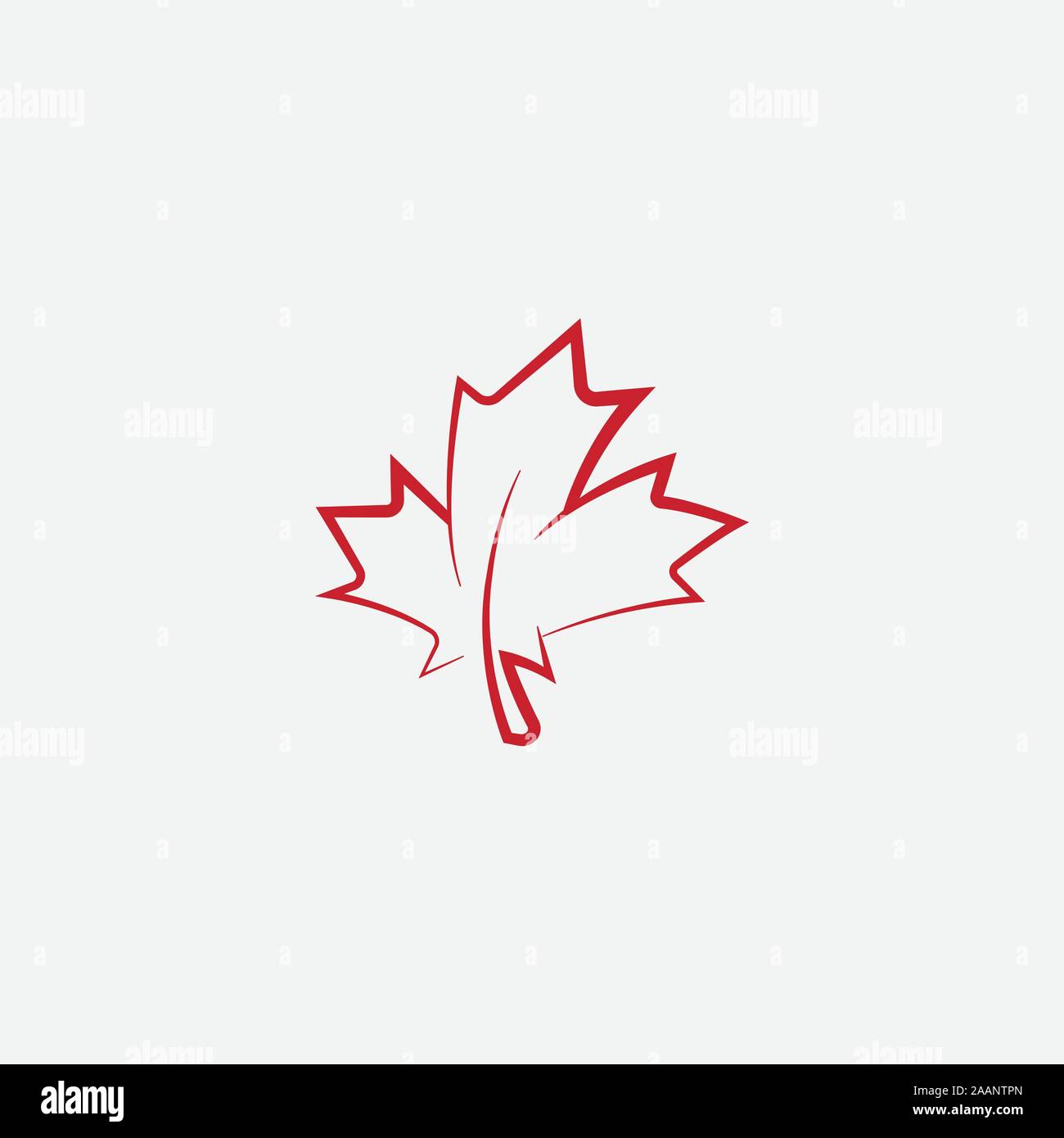 Maple Leaf modello logo icona vettore illustrazione, Maple Leaf lineare illustrazione vettoriale, vettore canadese simbolo, Red maple leaf, Canada il simbolo rosso Canadian Maple Leaf Illustrazione Vettoriale