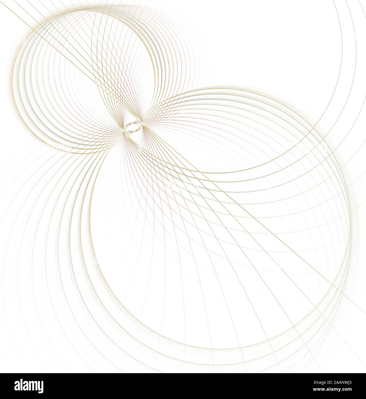 Illumina le linee curve. Particelle incandescenti e wireframe. Illustrazione futuristica tecnologia vortex digitale o sfondo di turbolenza. Spirograph astratto Foto Stock