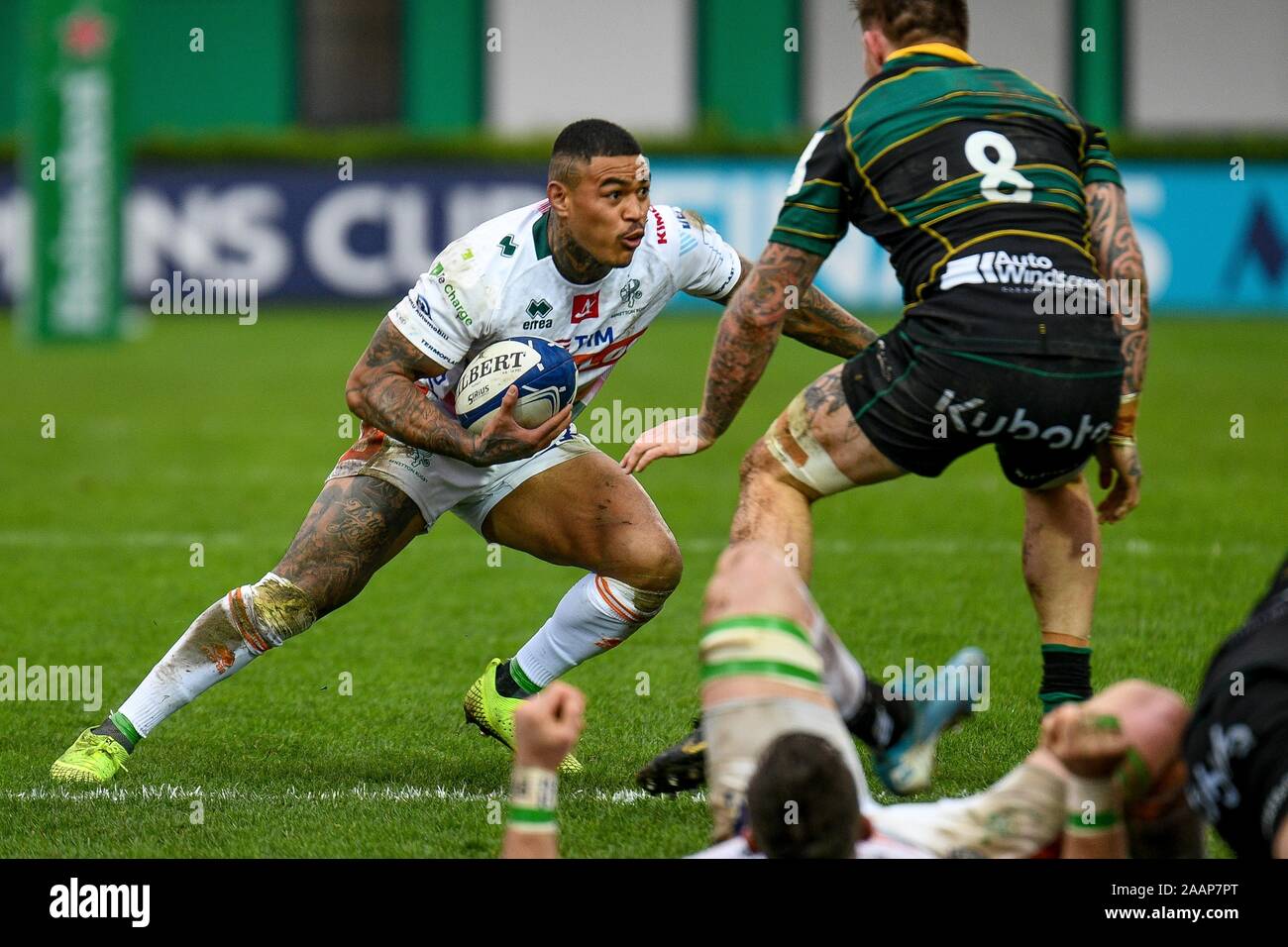 Treviso, Italia, 23 Nov 2019, monty ioane (Benetton Treviso) durante la Benetton Treviso vs Northampton santi - Rugby Heineken Champions Cup - Credit: LPS/Ettore Grifoni/Alamy Live News Foto Stock