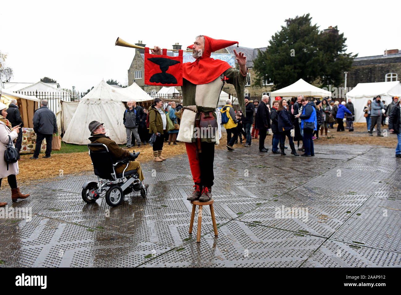 Ludlow, Shropshire, Regno Unito. Il 23 novembre 2019. Ludlow Natale medievale Fayre 23 novembre 2019 detenuti nei giardini del castello antico. Credito: David Bagnall/Alamy Live News Foto Stock