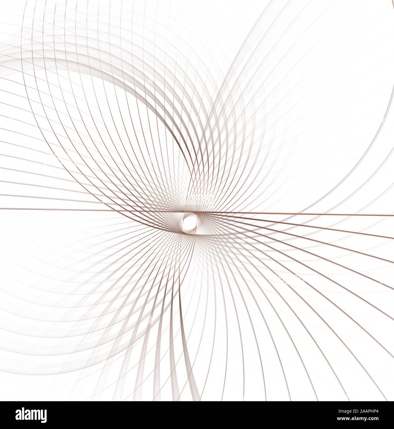 Illumina le linee curve. Particelle incandescenti e wireframe. Illustrazione futuristica tecnologia vortex digitale o sfondo di turbolenza. Spirograph astratto Foto Stock