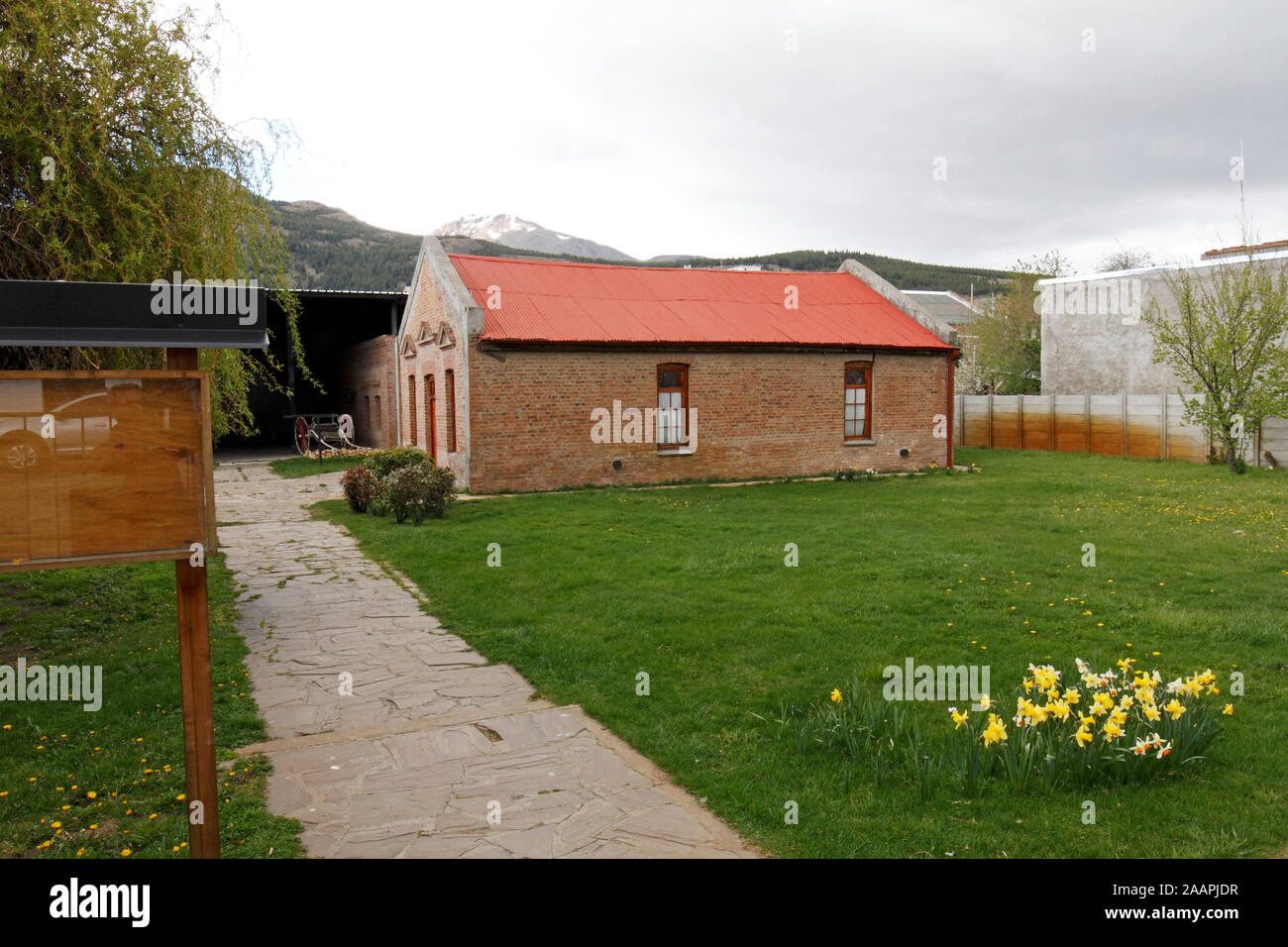 Capilla Seion. Associazione gallese edificio di Esquel, Chubut provincia, Argentina, Patagonia Foto Stock